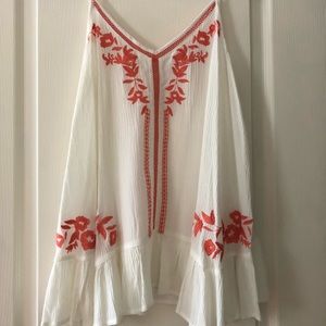 Red Dress Boutique Orange and White tank top